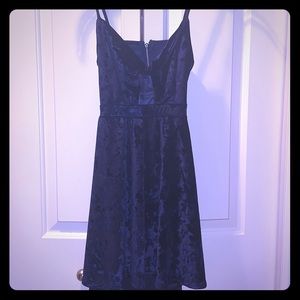 Blue crushed velvet dress extra small